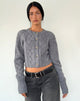 Immagine del cardigan Rigel in maglia a cavi grigio