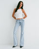 Immagine di Rigid Low Rise Flare Jeans in lavaggio chiaro anni '80