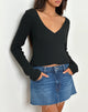 Immagine di Rinca Bardot Jumper in maglia a coste nero