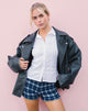 Immagine di Ritala Shirred Shorts in Tartan Blu Scuro