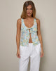 Immagine di Rodite Tie Front Top in Washed Out Pastel Floral