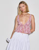 Immagine di Rolia Tie Front Top in Ditsy Floral Blush Red