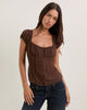 Immagine della blusa Rolina in chiffon marrone