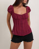 Immagine della blusa Rolina in chiffon borgogna