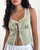Immagine di Rona Tie Front Top in verde salvia