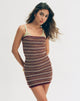 Immagine di Rosbina Mini Abito a Fascia in Maglia a Righe Shimmer Ruggine