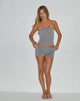 Immagine di Amane Foldover Short in Jersey di Rayon Grigio