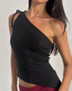 Immagine di Rusana Top in maglia diagonale trasparente Nero