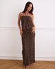 Immagine di Alphia Gonna in maglia di paillettes in marrone scuro