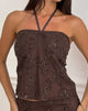 Immagine di Ruwi - Top in maglia con paillettes - Marrone scuro