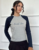Immagine di Sabani Top in marna grigia navy con stampa Lucky You