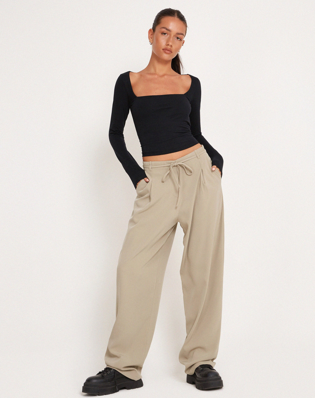 Pantalone Sabria in Taupe sartoriale