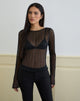 Immagine di Saezuru Top in Chiffon Plisse Shimmer Nero