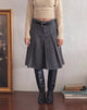 Immagine di Sanjani Gonna midi in denim plissettata con lavaggio grigio