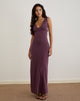 Immagine di Sanyu Plunge Maxi Dress in Cupro Deep Purple