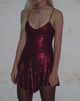 Immagine di Sarabeth Mini abito con orlo a cascata in paillettes bordeaux