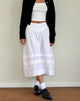 Immagine di Sarayu Midi Skirt in Popeline Bianco