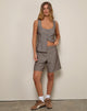 Immagine di Sarun Longline Short in gessato marrone