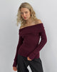 Immagine di Saskia Bardot Bow Back Top in ciliegio scuro