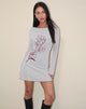 Immagine di Satoli Mini Dress in Mono Flower Flock Grigio chiaro