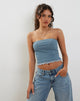 immagine di Seka Bandeau Top in Mesh Tonal Blue