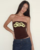 Immagine di Shaelo Bandeau Top in Bitter Chocolate Yellow Hibiscus