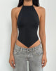 Immagine di Shalas Halter Top in Rayon Jersey Nero