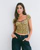 Immagine di Shizu Top con manica a cappuccio in Mini Bloom Yellow
