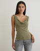 Immagine di Slater Top borchiato in jersey di rayon Khaki