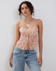 Immagine di Slavina Cami Butterfly Top in Peach Cherry Blossom
