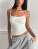 Immagine di Solay Cami Top in bianco con stampa micro polka nera