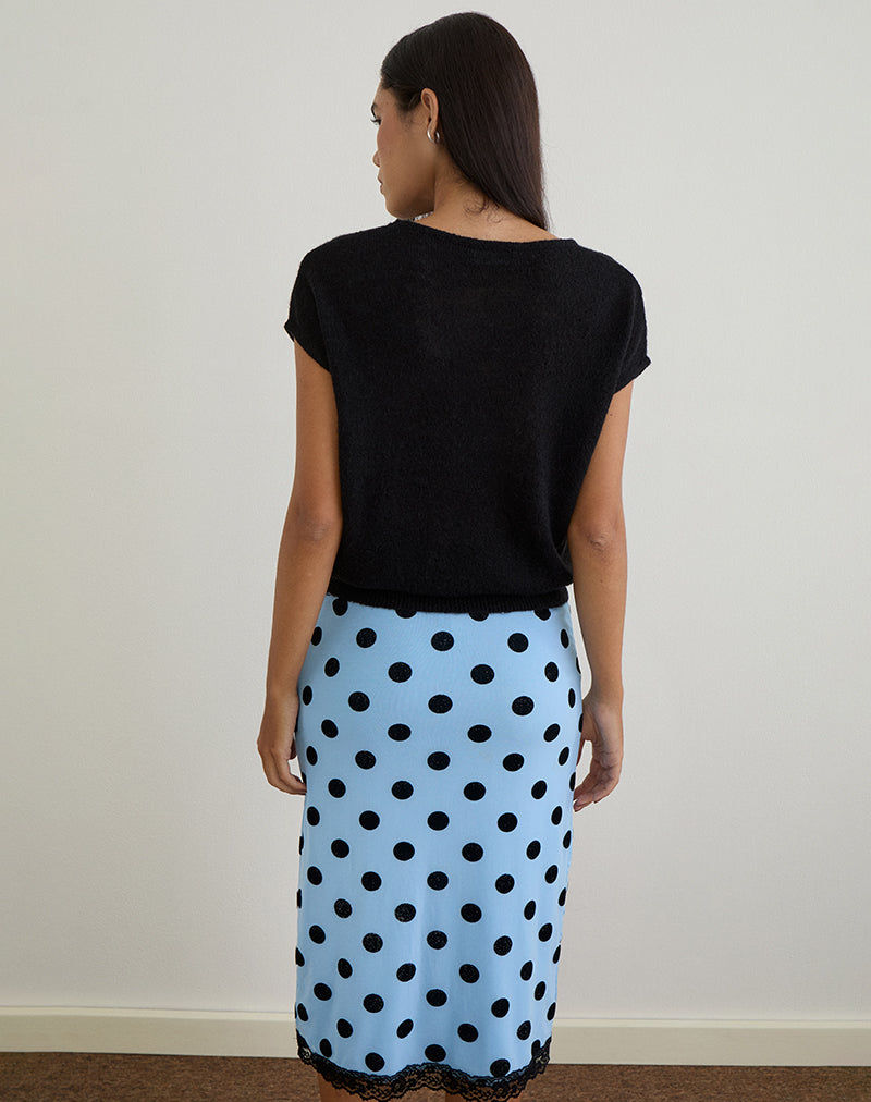 Immagine di Sorin Top con cintura profonda in maglia nero