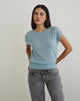 Immagine di Sorin Top con cintura profonda in maglia blu