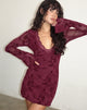 Immagine di Sriti Mini Dress in Botanical Flower Maroon
