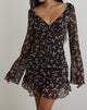 Immagine di Sumiko Mini Abito in Chiffon a Fiori Marrone