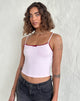 Immagine di Suna Gilet Top in rosa chiaro con finiture bordeaux