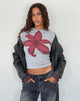 Immagine di Sutin Tee in Grey Marl con grafica a fiori dipinti