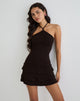 Immagine di Suzetta Halter Mini Dress in Chocolate Brown