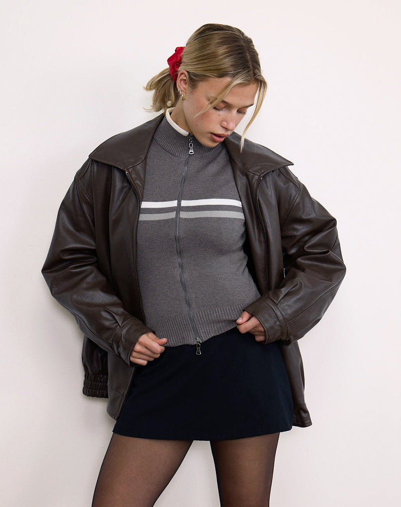 Giacca in maglia senza maniche Tabeya in grigio