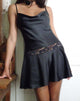 Immagine di Tahira Mini Slip Dress in Raso Nero