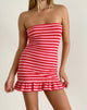 immagine di Tav Midi Jersey Dress a righe rosa e rosse