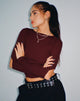 Immagine di Tayon Crop Top a maniche lunghe in Marron