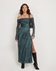 immagine di Terra Bardot Midi Dress in Cityscape Green