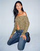 immagine di THENA TOP GRUNGEY FLORAL KHAKI