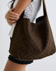 Immagine di Sota Borsa in twill marrone con stampa a pois neri