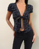 Immagine di Tifu Tie Top in Navy Pretty Petal Flock