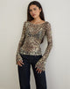Immagine di Tineko Top a maniche lunghe in Leopard Dance Brown