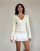 Immagine di Tirzah Top in maglia spazzolata color crema