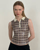 Immagine di Tisuka Polo Top in paillettes vintage check marrone