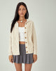 immagine di MOTEL X JACQUIE Triny Cardigan in maglia a cavi Oatmeal
